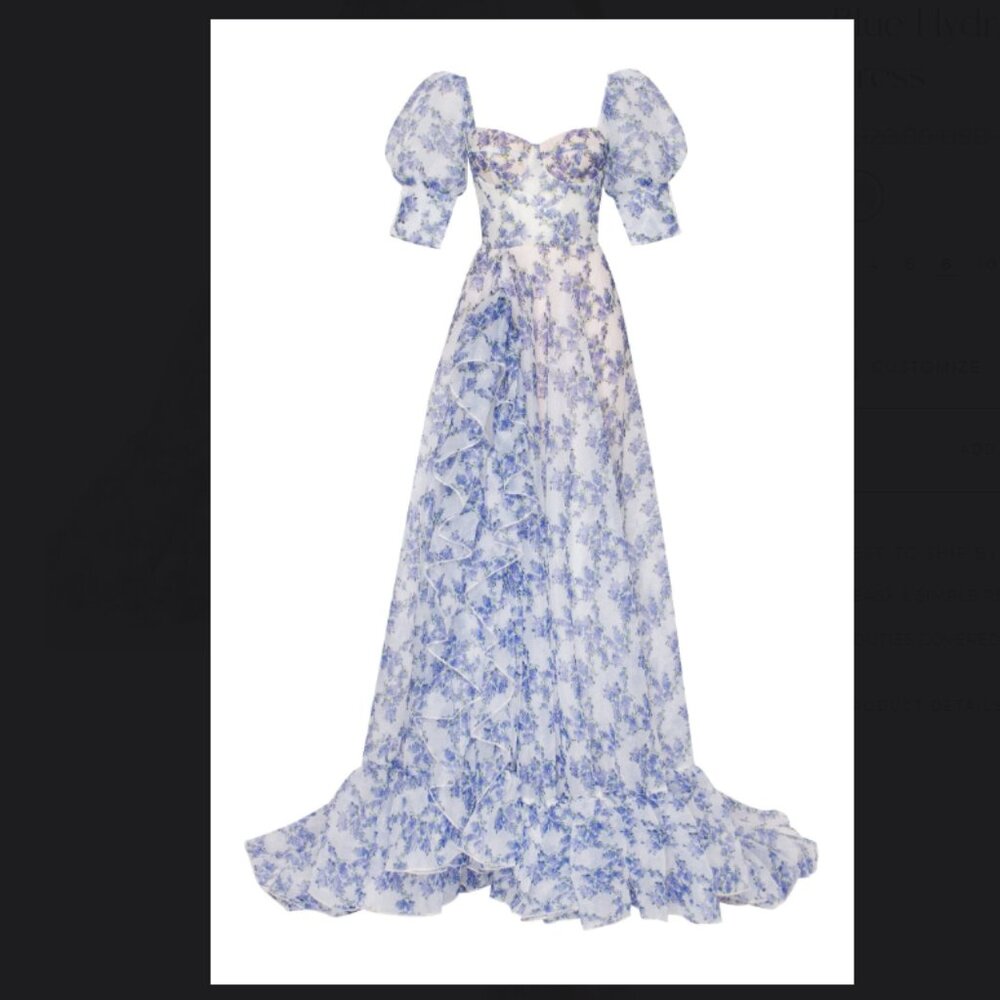 Blue Floral Gown by Milla